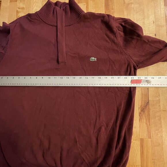 Lacoste Sweater Cotton‎ Hidden Buttons Long Sleeve Pullover Mens Size 6 - Picture 5 of 7